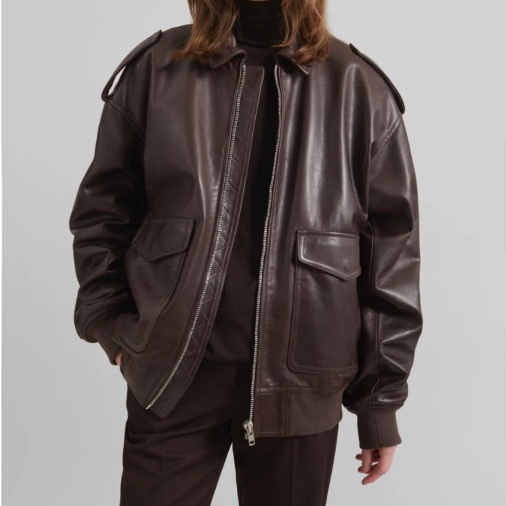 The Frankie Shop Brown Bomber Jacket